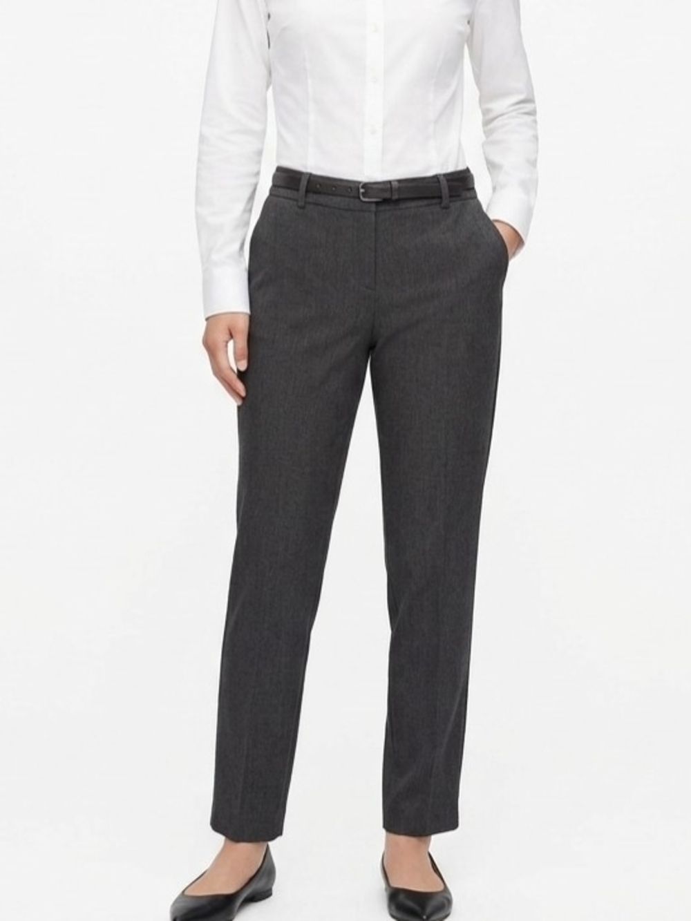 Liz Claiborne Audra Pants Charcoal Grey Size 12P Straight Leg NWOT